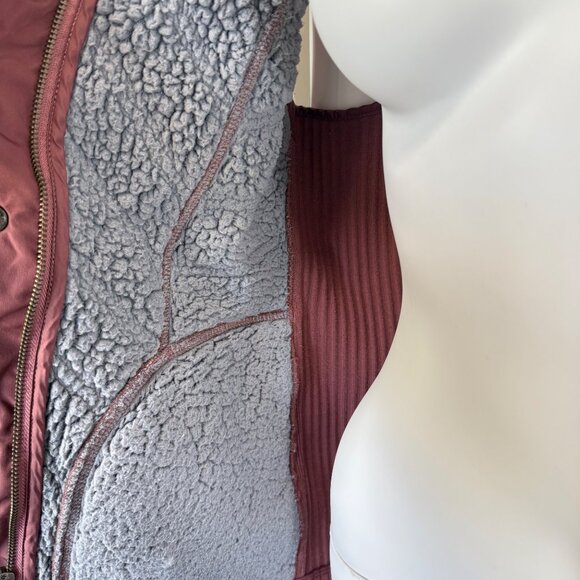 Prana Diva Vest Womens M Mauve Quilted Polyester Snap Sherpa-Lined Winter - Picture 4 of 6